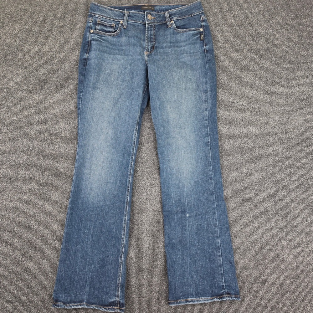 Silver Suki Slim Boot Jeans Women's 31 Denim Med Wash Mid Rise Stretch Casual